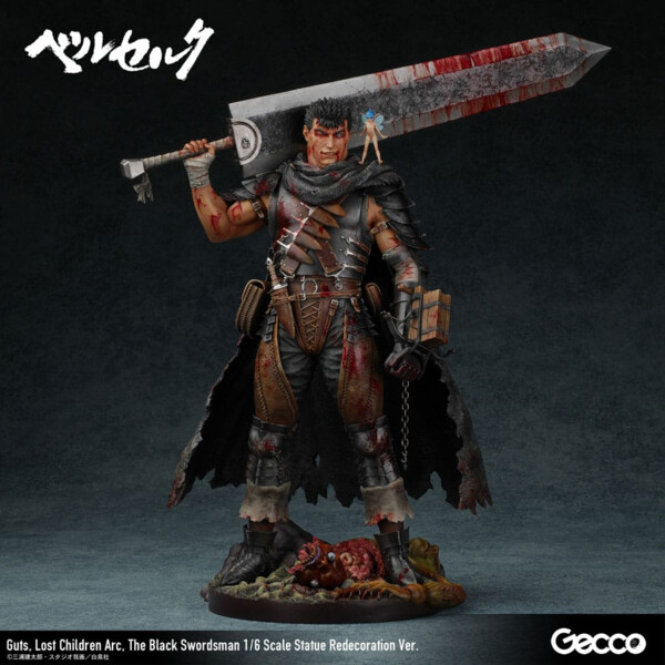 Berserk Estatua 1/6 Guts Lost Children Arc The Black Swordsman Redecoration Ver. 38 cm