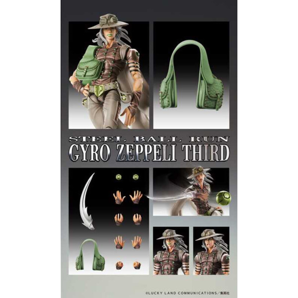 JoJo's Bizarre Adventure Part7 Steel Ball Run Figura Super Action Chozokado Gyro Zeppeli Third 16 cm