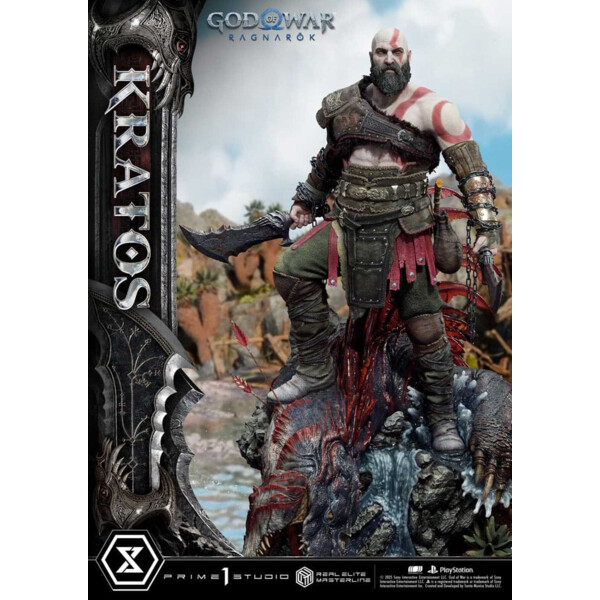 Prime 1 Studio -  God of War Ragnarok Estatua Real Elite Masterline Series 1/3 Kratos Ultimate Version 95 cm