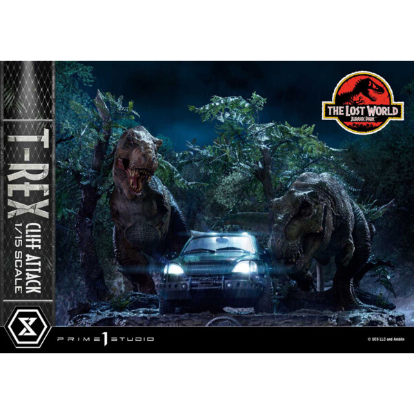 Prime 1 Studio -  Jurassic Park The Lost World 1/15 T-Rex Cliff Attack 53 cm