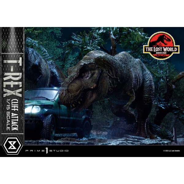Prime 1 Studio -  Jurassic Park The Lost World 1/15 T-Rex Cliff Attack 53 cm